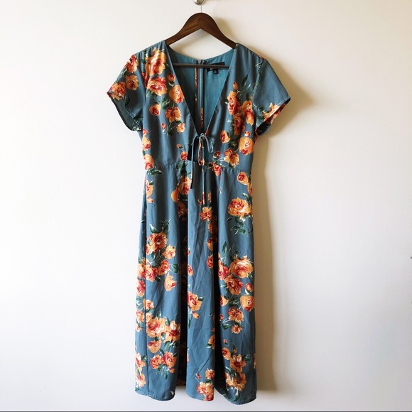 Lulus Best Day of My Life Dusty Sage Floral Print Midi Dress - Picture 4 of 7